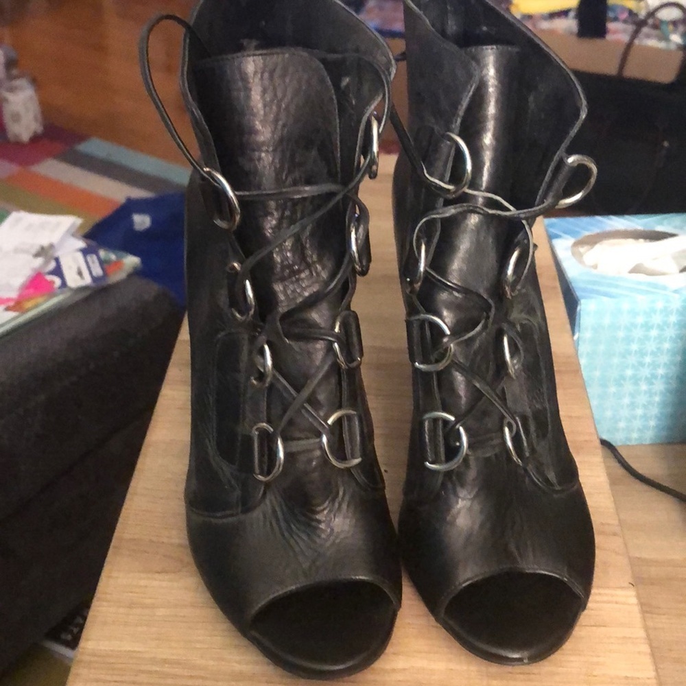 BCBGeneration Peep toe lace up boots
